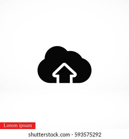 cloud sign icon, flat design best vector icon