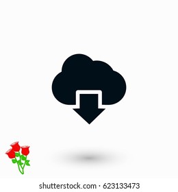 cloud sign icon, flat design best vector icon