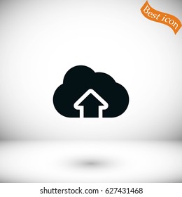 cloud sign icon, flat design best vector icon
