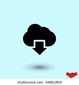 cloud sign icon, flat design best vector icon
