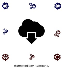 cloud sign icon, flat design best vector icon