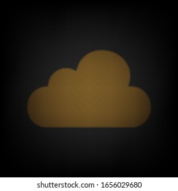 Cloud sign illustration. Icon as grid of small orange light bulb in darkness. Illustration.
