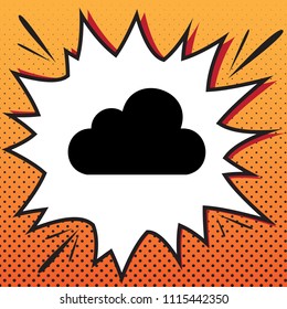 Cloud sign illustration. Vector. Comics style icon on pop-art background.