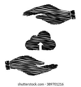 Cloud sign with scribble effect
