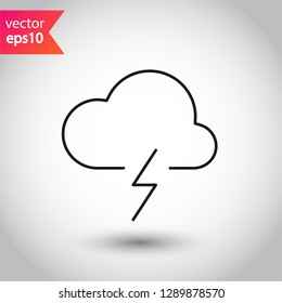 Cloud sign. Storm vector icon. Lightning cloud vector icon. Weather symbol. Eps 10