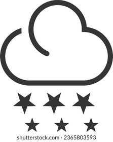 cloud sign with sun outline and filled flat vector 