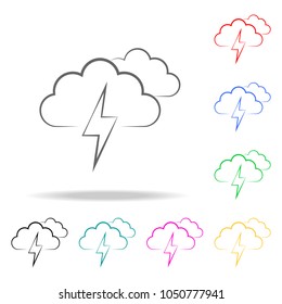cloud sign with thunder-storm icon. Elements of weather multi colored icons. Premium quality graphic design icon. Simple icon for websites, web design, mobile app, info graphics on white background