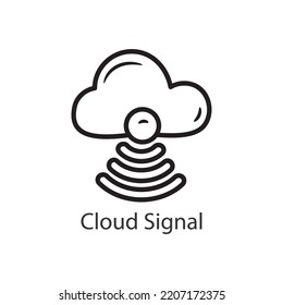 Cloud Signal Filled Outline Icon Design illustration. Data Symbol on White background EPS 10 File