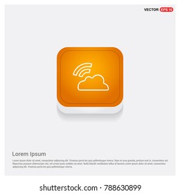 Cloud Signal Icon Orange Abstract Web Button