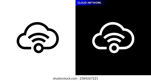 Cloud signal logo. Network, connect, data. Icon symbol design template EPS 10.	
