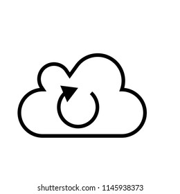 Cloud signal symbol icon vector icon. Simple element illustration. Cloud signal symbol symbol design. Can be used for web and mobile.