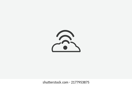 Cloud Signal vector logo design template