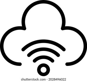 cloud signal vector thin line icon