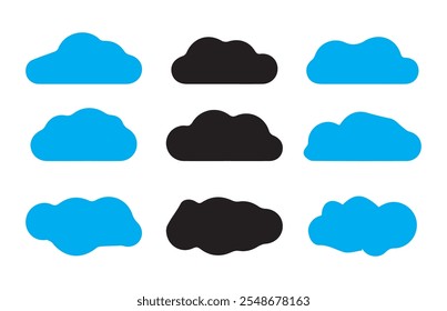 Cloud-Zeichen für Web- und Mobile-Apps. Vektor Stock Kollektion Wolke Symbol. Vektorgrafik EPS 10