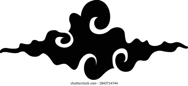 Cloud silhouette black and white vector