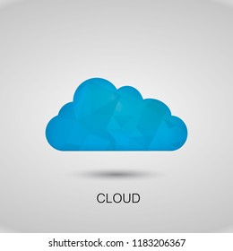 Cloud silhouette blue polygon