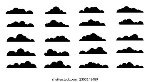 Diseño de forma de ilustración de silueta en la nube