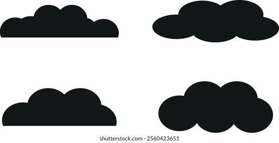 Cloud silhouette line art vector illustration