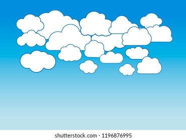 Cloud silhouettes on the sky background. Vector illustration.