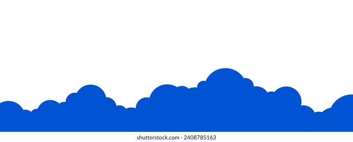 Cloud simple border. Modern divider for bottom of the web site page