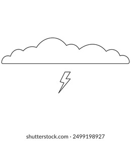 
Cloud  single line art, continuous one line drawing of  Isolated outline vector art 

