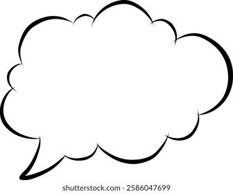 cloud sketch with arrows for conversation ( pop art )