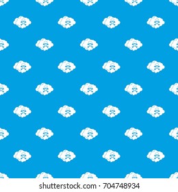 Cloud with skull and bones pattern repeat seamless in blue color for any design. Vector geometric illustration