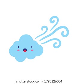 Cloud Sky Trail Kawaii Comic Character Stock Vector (Royalty Free ...