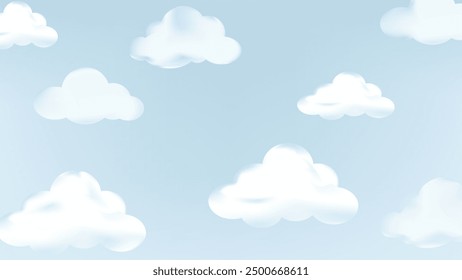 Nube y cielo ilustración de fondo. Día soleado y nublado. 