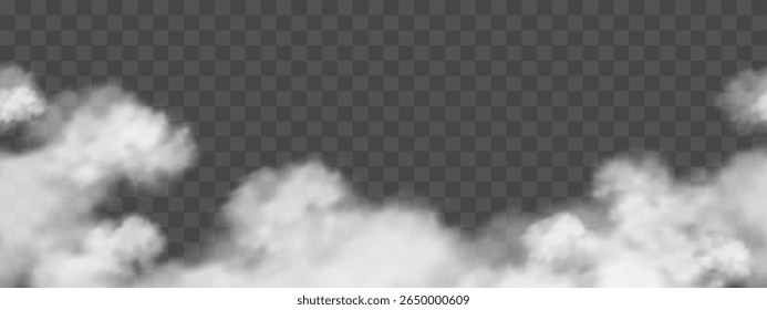 Nuvem fundo do céu, Padrão contínuo Branco fluffy nublado no inverno, Vetor 3d banner Paisagem da natureza para a primavera, Panorâmica Verão pano de fundo repita desenho animado padrão para o papel de parede ambiente