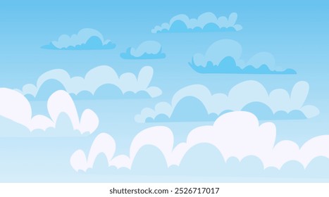 Concepto de fondo de aire azul de cielo nublado. Vector Diseño gráfico ilustración