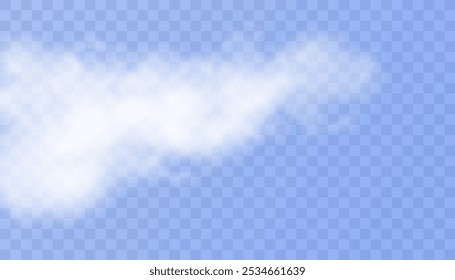 Cloud. Sky in clouds. Set of vector condensation trails. Smoke.