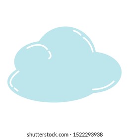 cloud sky flat style icon vector illustration design