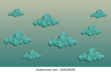 cloud with sky illustration vector. color pastel and gradient shade. minimal illustration template for card, website, wallpaper kid, background and print.