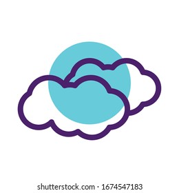 cloud sky line style icon vector illustration design