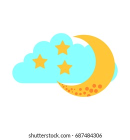 cloud sky with mon and stars
