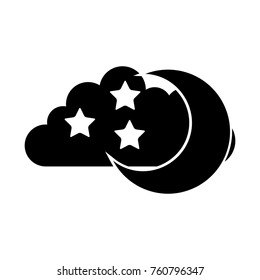 cloud sky with mon and stars