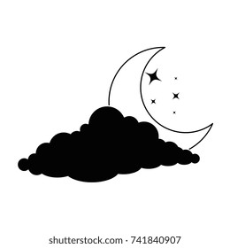 cloud sky with moon