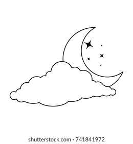 cloud sky with moon
