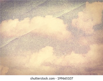 Cloud and sky on crumpled paper.
