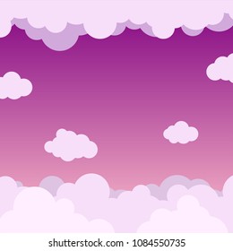 Cloud with sky on purple landscape gradient background