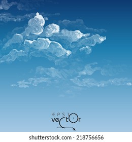 Cloud, Sky Painted Background. Vector Illustration. Eps 10