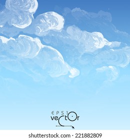 Cloud, Sky Painted Background. Vector Illustration. Eps 10