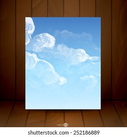 Cloud, Sky Painted Background. Vector Illustration. Eps 10