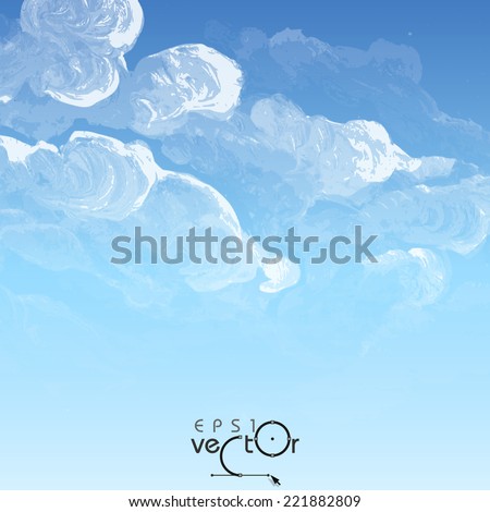 Cloud, Sky Painted Background. Vector Illustration. Eps 10