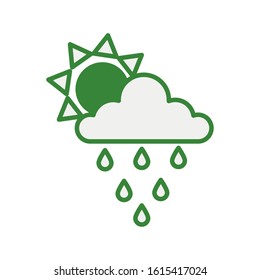 cloud sky with rain drops vector illustration design