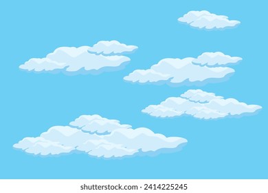 Cloud sky scene background vector simple cloud illustration template design
