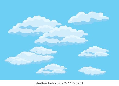 Cloud sky scene background vector simple cloud illustration template design