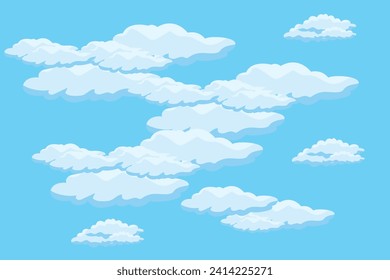 Cloud sky scene background vector simple cloud illustration template design