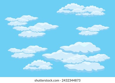 Cloud sky scene background vector simple cloud illustration template design